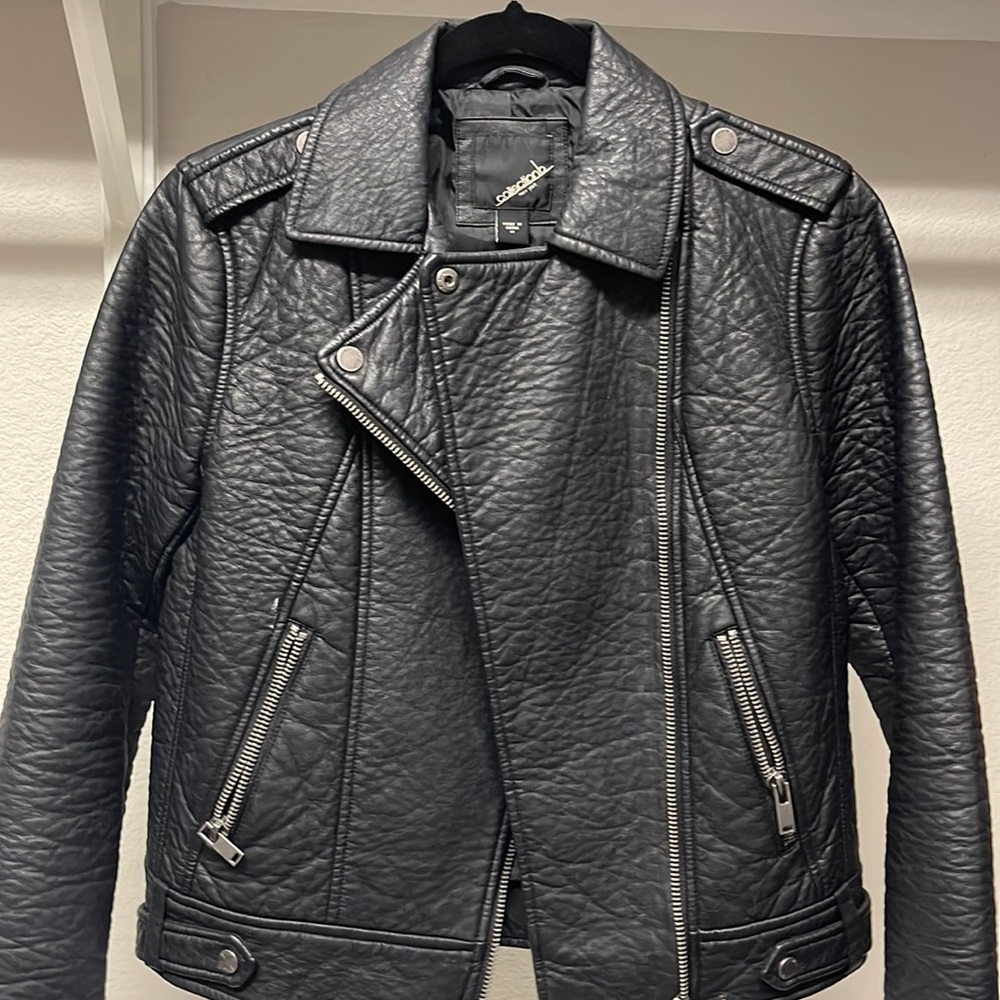 Black leather jacket